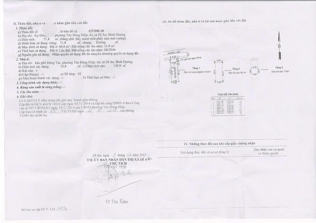 Bán nhà riêng tại đông tác, 4,9 tỷ, 73m2, 3pn, 2wc, dĩ an, bình dương