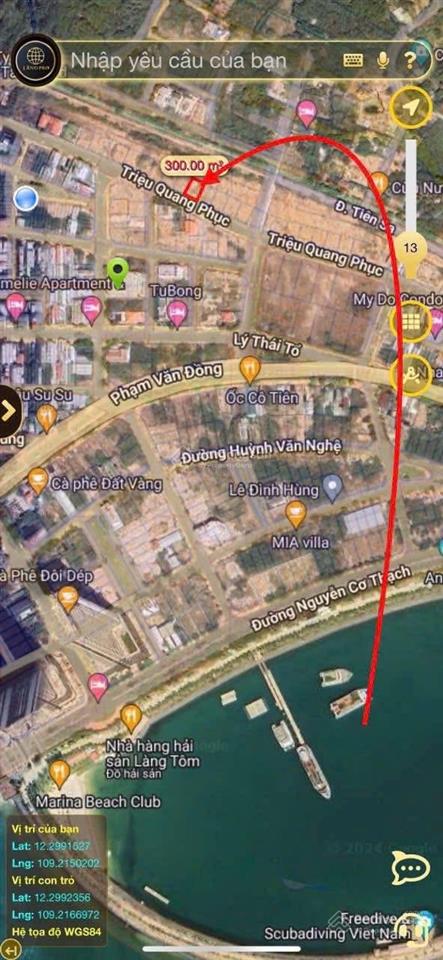 Bán lô đất đẹp view biển xây biệt thự đường triệu quang phục, vĩnh hoà, nha trang