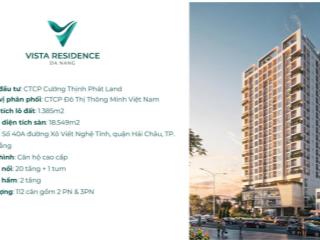 Căn hộ vista tt hải châu đn 2pn 76m2 ven sông hàn  view bắn pháo hoa quốc tế  chiết khấu khủng