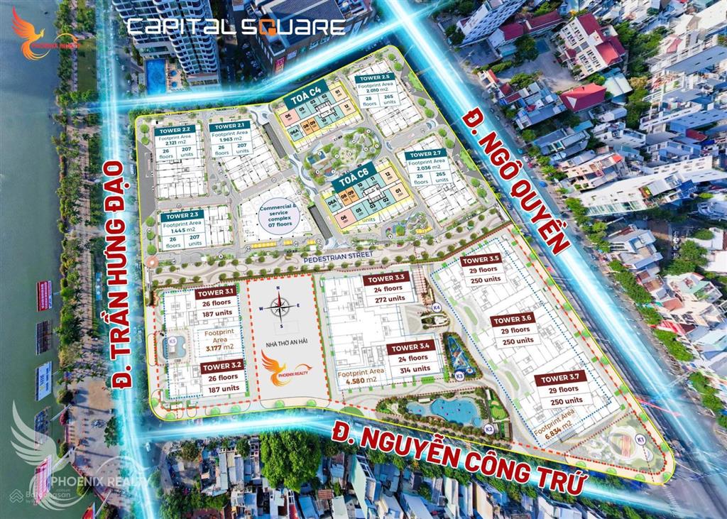 Capital square, tổ hợp 14 tòa căn hộ lớn nhất mặt sông hàn đà nẵng, mở bán đợt 1 ck lên đến 15%
