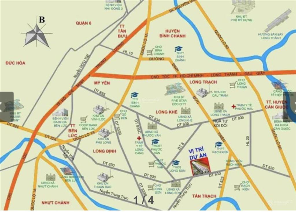 Đất đt830 long sơn long an 4,5x20m, giá 1,5 tỷ