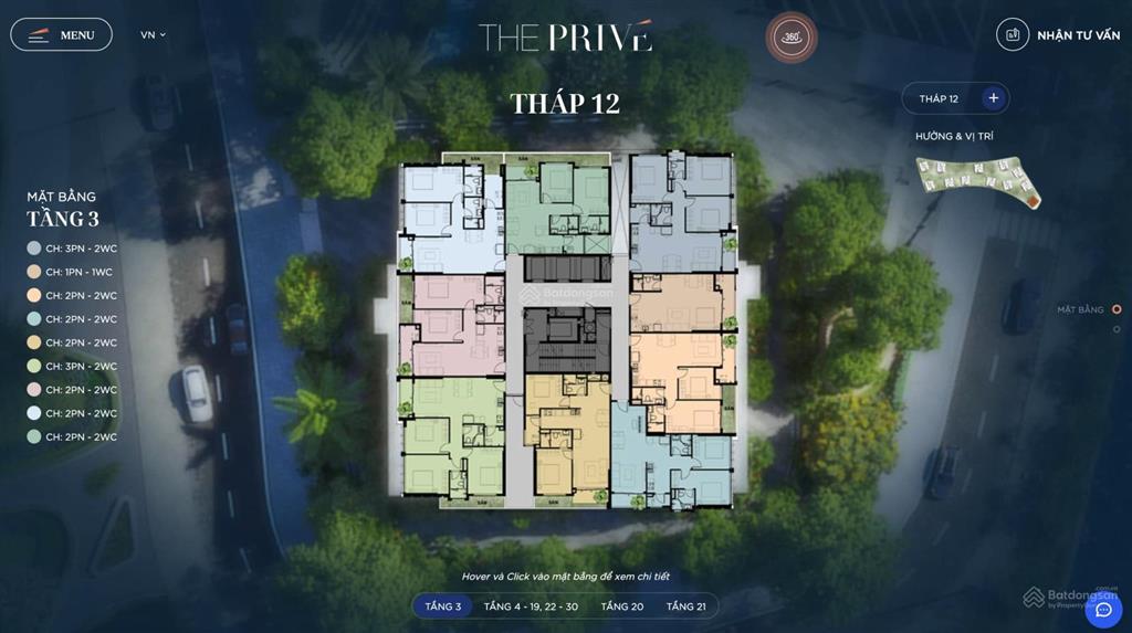 Giỏ hàng the prive quận 2 1pn từ 7 tỷ, 2pn từ 8.6 tỷ, 3pn~11 tỷ, ký hđ 6.8%, hỗ trợ lãi 36 tháng