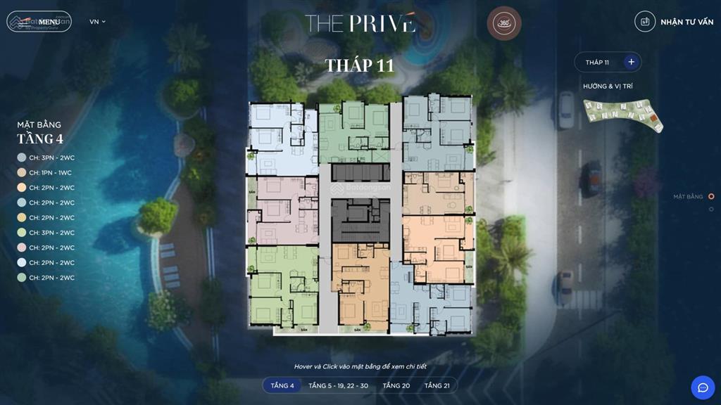Giỏ hàng the prive quận 2 1pn từ 7 tỷ, 2pn từ 8.6 tỷ, 3pn~11 tỷ, ký hđ 6.8%, hỗ trợ lãi 36 tháng