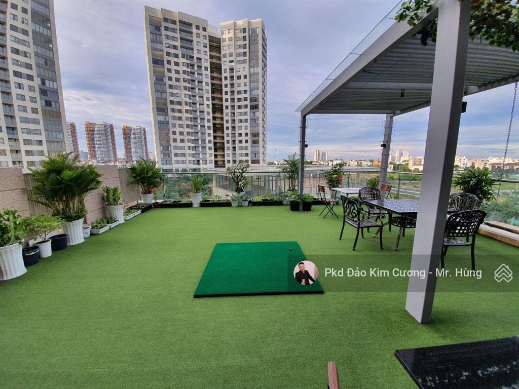 Căn hộ sân vườn đảo kim cương  4pn 300m2  full nt  view sông sài gòn và q1 & lm81