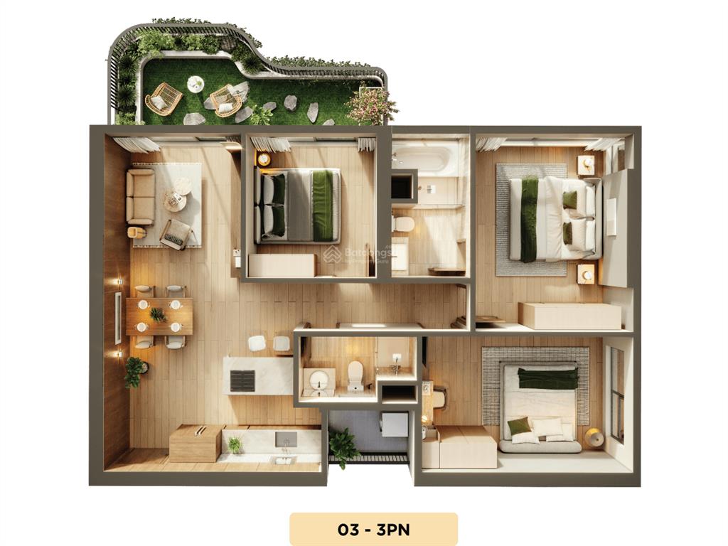 Bán căn hộ eco retreat long an 3pn tầng 7 (chính chủ), 4,85 tỷ, 99,34 m2