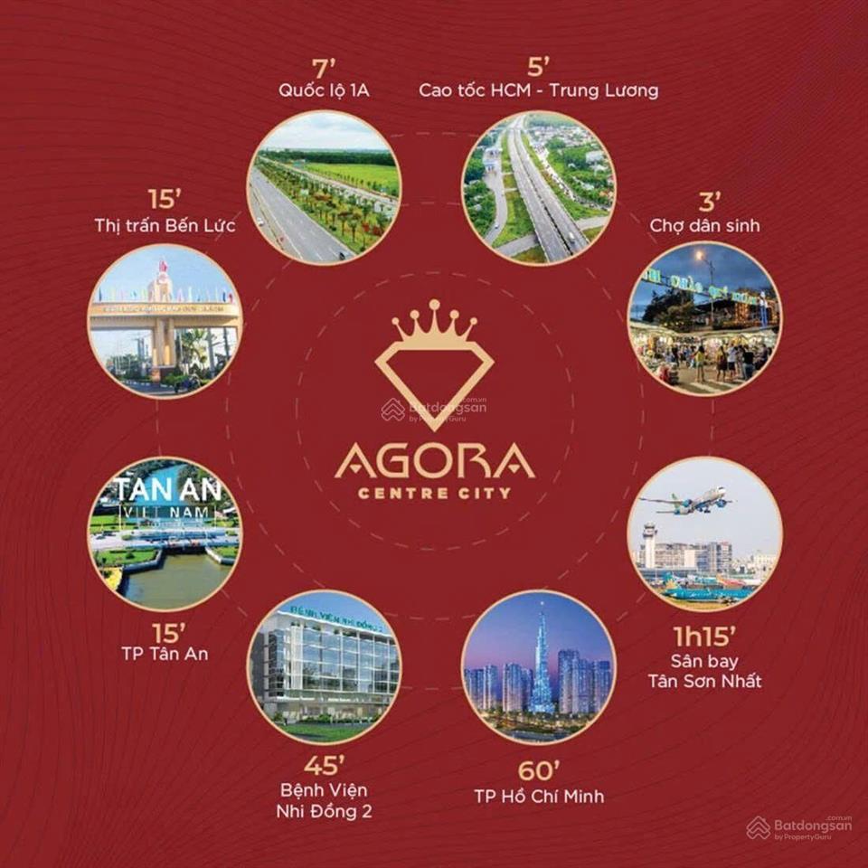 Bán đất nền long an, agora city, đối diện trung tâm hành chính, giáp sông