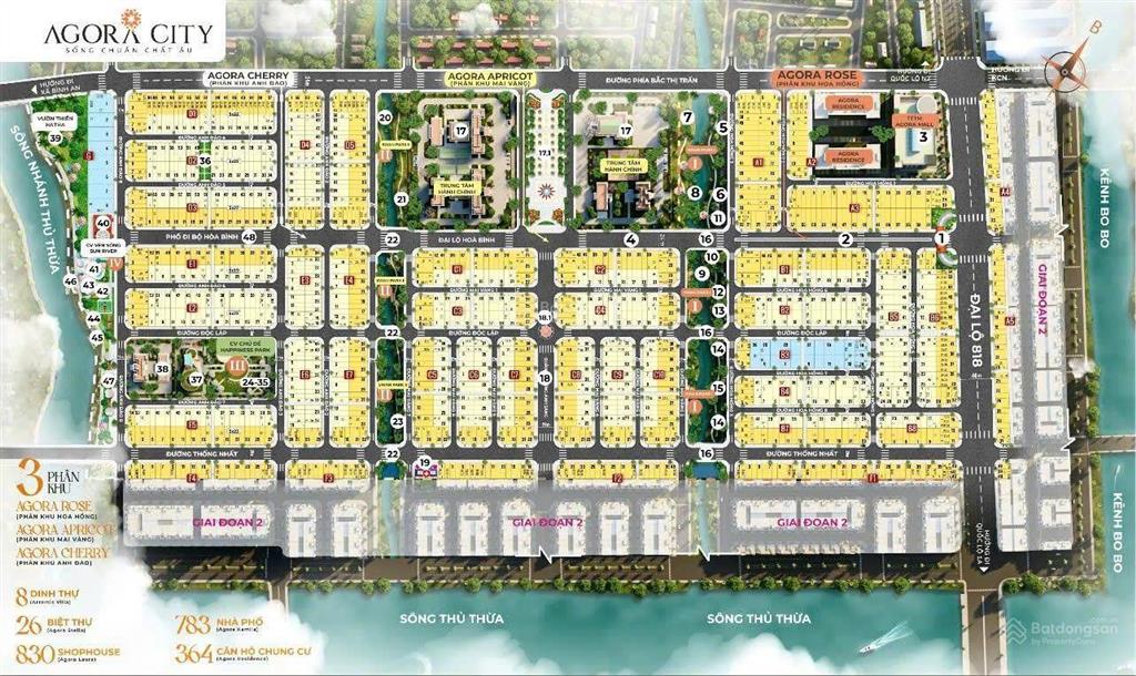 Bán đất nền long an, agora city, đối diện trung tâm hành chính, giáp sông