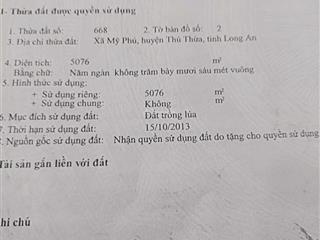 9000mv tại mỹ phú, thủ thừa, long an có 4000mv thổ cư