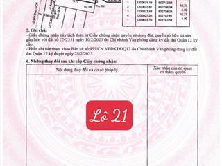 Bán đất hẻm 114 đường vườn lài giá 4.6 tỷ diện tích 67m2