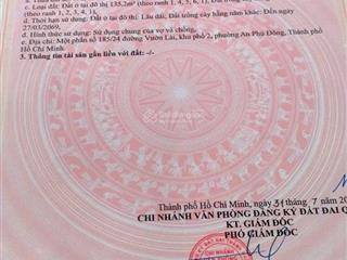 Bán đất hẻm 185 đường vườn lài giá 8.6 tỷ diện tích 5 x 28.5m