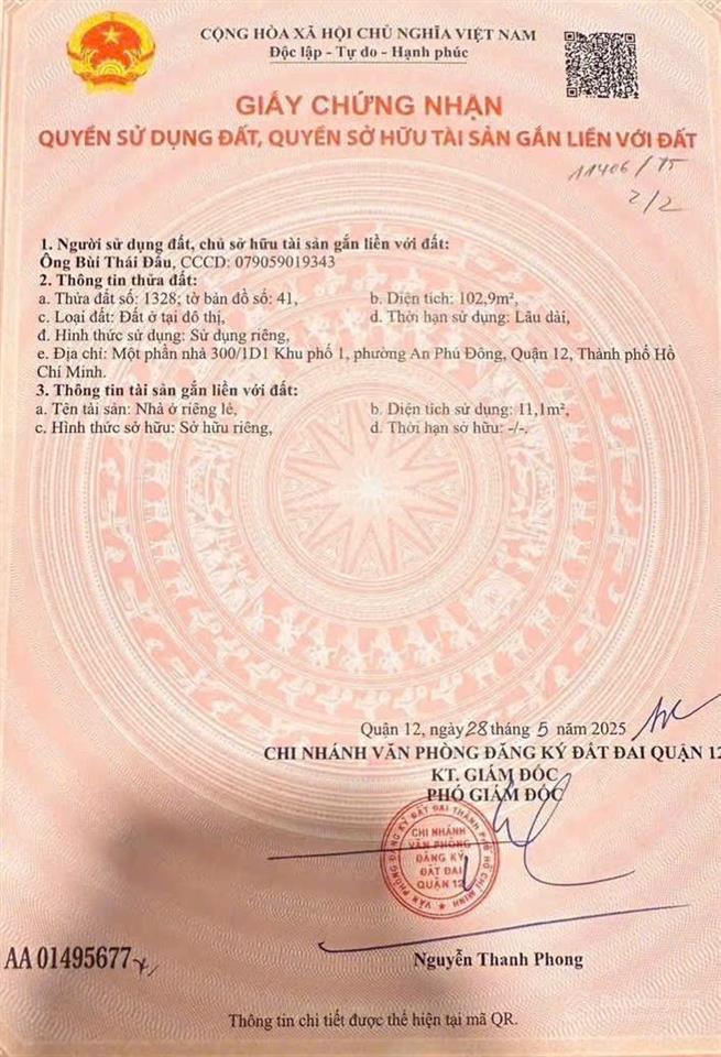 Bán đất hẻm 75 đường an phú đông 9 giá 5.15 tỷ diện tích 4 x 26m