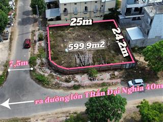 Lô đất 2 mặt tiền đường 7,5m diện tích 600m2 cách khu fpt, làng đại học đà nẵng 1,5km, 20 tr/m2