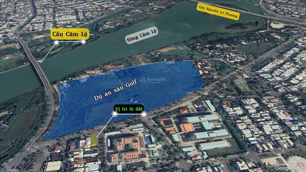Bán 438m2 đất 2 mặt tiền view sông sát cầu cẩm lệ mặt tiền đinh gia trinh & hà duy phiên