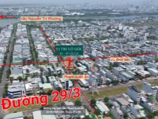 Bán lô đất 2 mặt tiền đẹp 162m2 vũ đình liên và phạm xuân ẩn  khu sinh thái hòa xuân