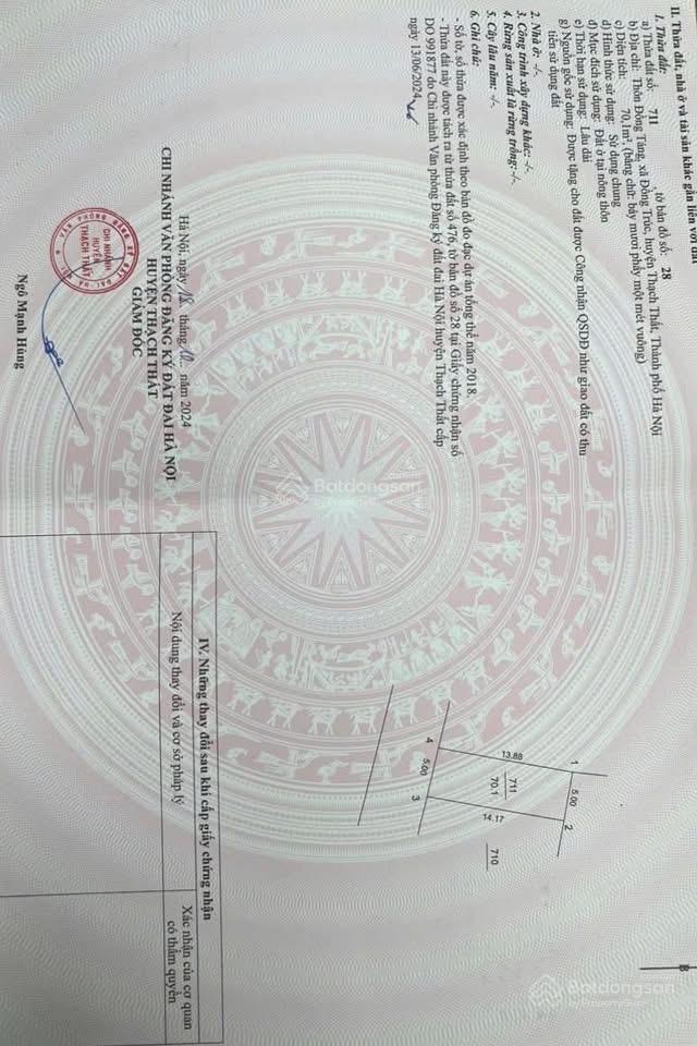 Cực hiếm duy nhất còn sót 1 lô đất 70m full thổ cư tại đồng trúc cách ga metro chỉ 200m