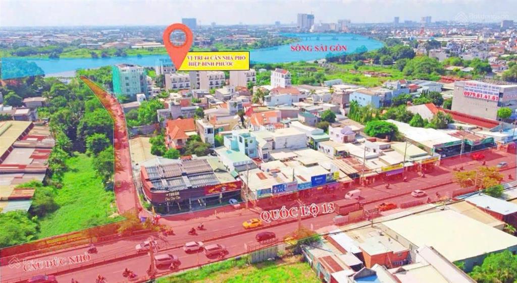 Bán nhà phố ven sông sài gòn, trục sát mặt tiền quốc lộ 13, thủ đức