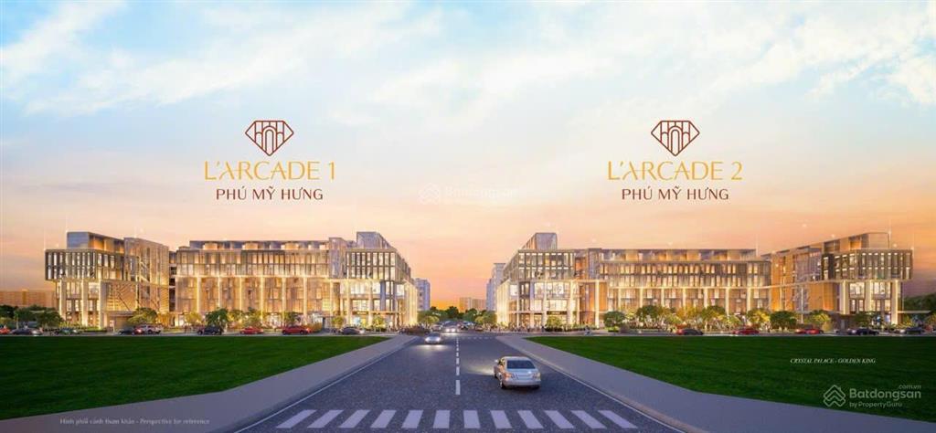 77,3 tỷ, l'arcade phú mỹ hưng, góc 3 mặt, mặt tiền 25m, layout vuông vức, 382m2, giá chỉ 102