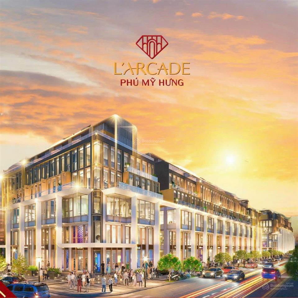 77,3 tỷ, l'arcade phú mỹ hưng, góc 3 mặt, mặt tiền 25m, layout vuông vức, 382m2, giá chỉ 102
