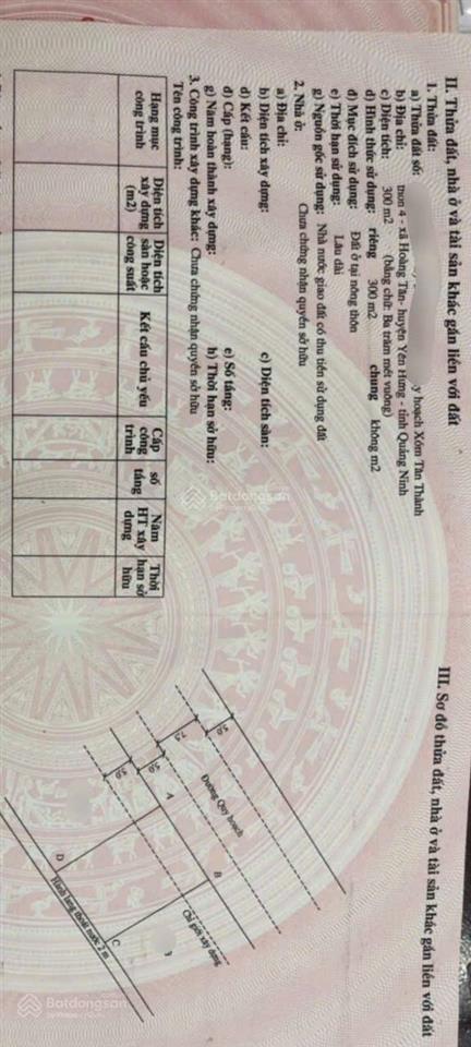 Bán đất tân thành, cành chẽ, xóm máng giáp khu quy hoạch vin hạ long xanh