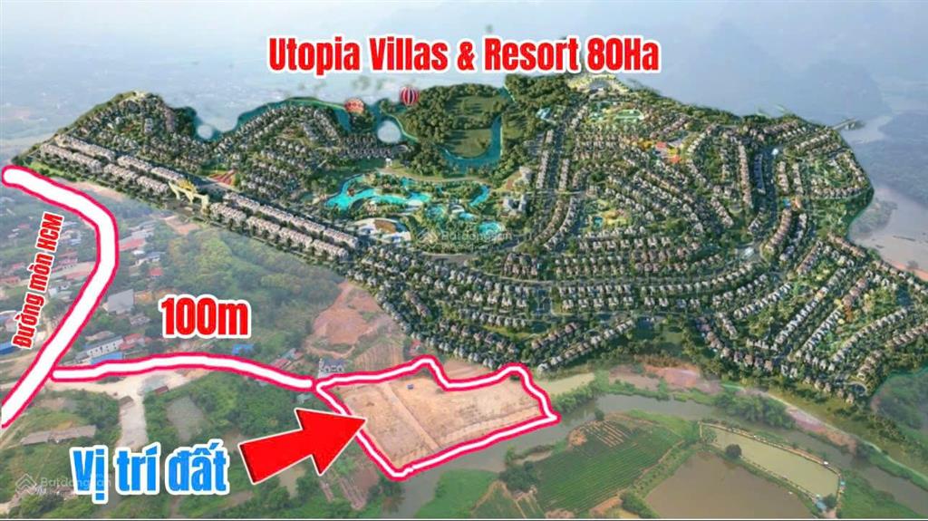Chính chủ bán lô đất 195m mt 7,5m full thổ cư cạnh resort utopia và khu cn thanh hà 300h hòa bình.