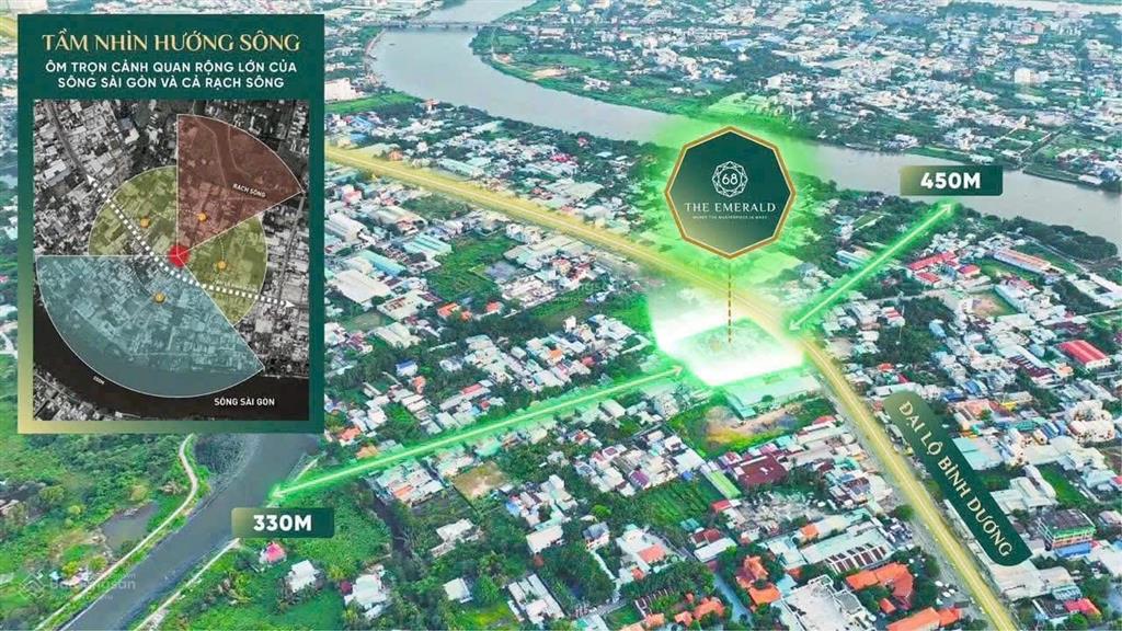 The emerald tháp mặt tiền view sông sg tt 0,5%/ tháng bidv cho vay 70% miễn gốc lãi 3 năm