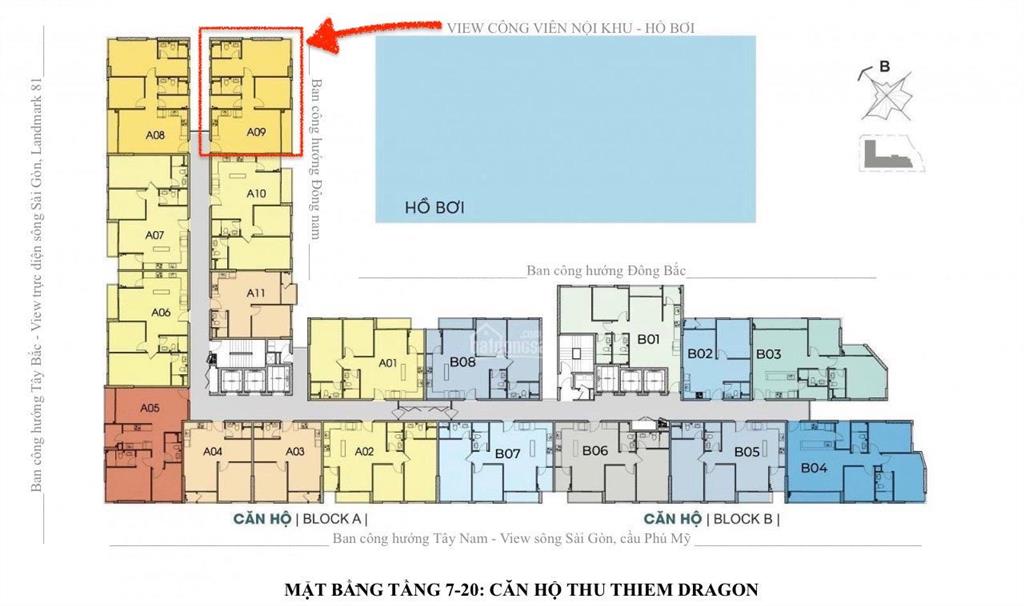 Bán căn 2pn thủ thiêm dragon quận 2  ngay khu hành chính tp. thủ đức
