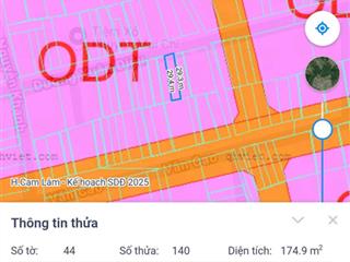 Đất trung tâm cam đức 175m2 full thổ cư, cách chợ vài bước đầu tư sinh lời ngay chỉ 3,65 tỷ