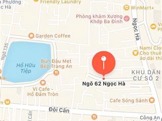 Ngõ 62 ngọc hà, ba đình 5.6 tỷ, dt sổ 17m2/22m2 tầng 2, nhà 6 tầng, 3 ngủ, 30m ra mặt phố, gần hồ