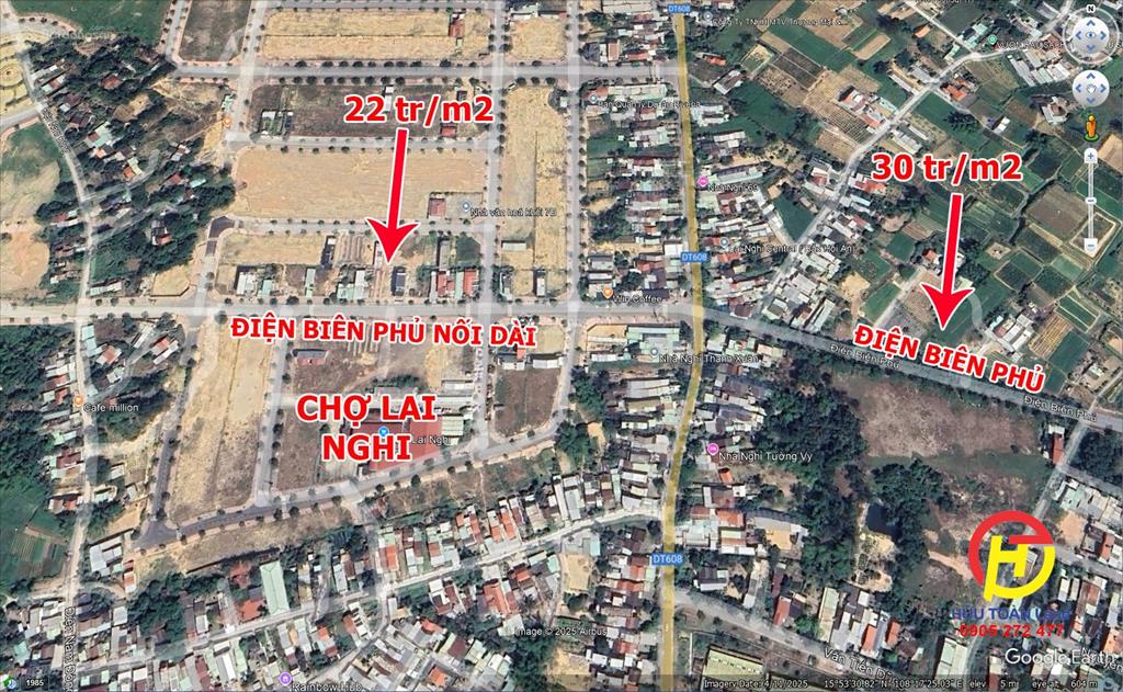 Khu phố chợ lai nghi (có sổ) bán 02 lô đất liền kề mặt tiền đường điện biên phủ, trước chợ.