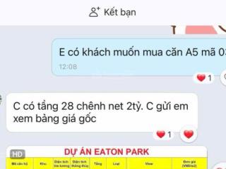 Cơ hội đầu tư a4 eaton park em mang đến cho anh chị lần này có minh chứng rõ ràng click để xem ngay
