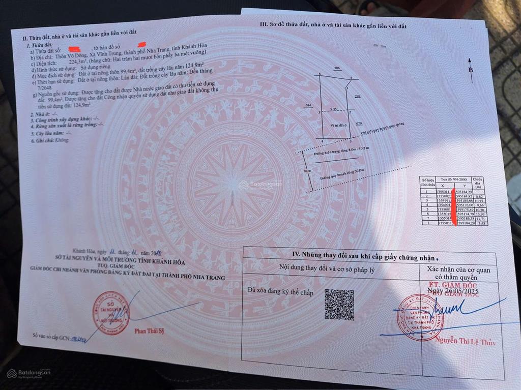 Bán lô đất phù hợp xây nhà biệt thự đường oto 9m đường võ dõng  vĩnh trung  phường tây nha trang