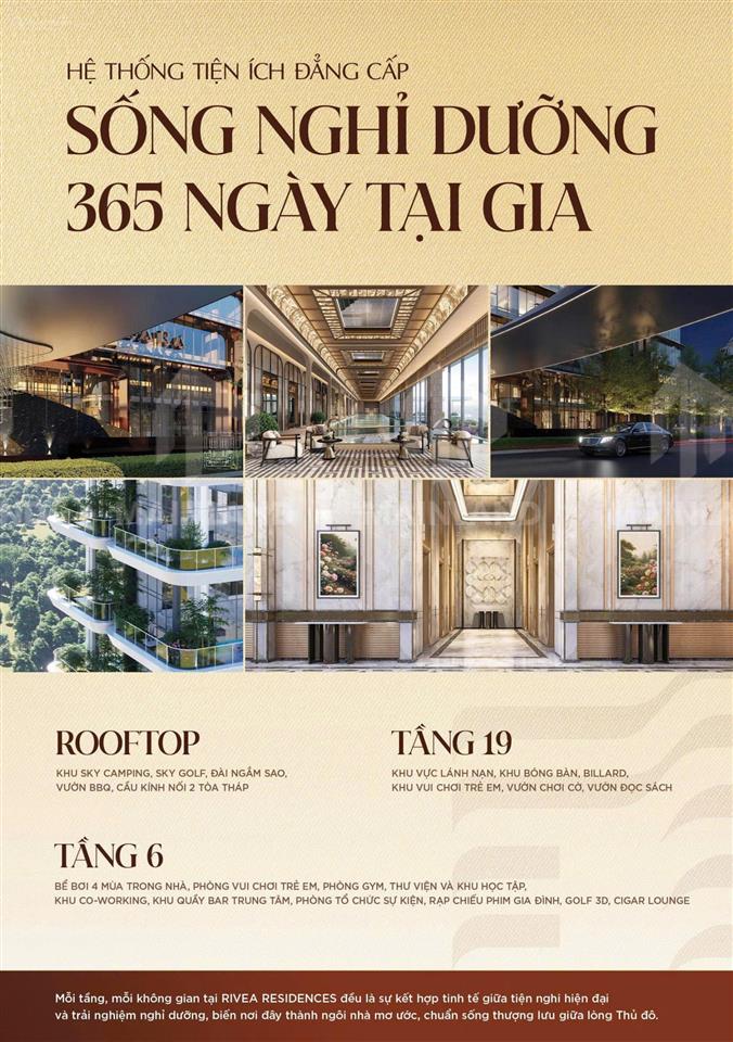 Căn hộ chung cư rivea hà nội  dự án mới tinh tại vĩnh hưng ngay gần times city