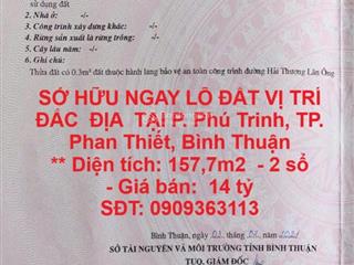 Sở hữu ngay lô đất vị trí đắc địa tại p. phú trinh, tp. phan thiết, bình thuận