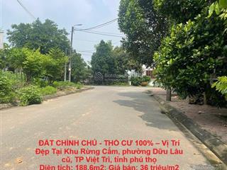 Đất chính chủ  thổ cư 100%  vị trí đẹp tại phường việt trì, tỉnh phú thọ