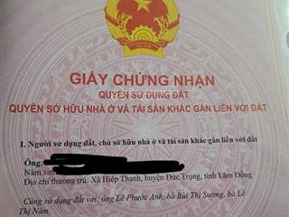 Đất đẹp chính chủ  giá tốt  xã hiệp thạnh, huyện đức trọng, lâm đồng