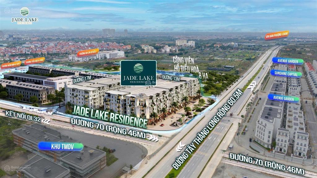 Suất ngoại giao duy nhất dự án jade lake residence mặt đại lộ tây thăng long đường 60,5m giá đầu tư