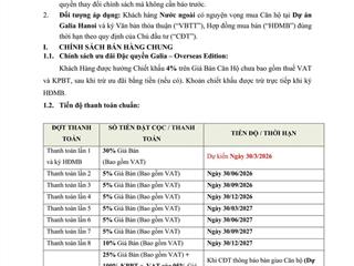Chính sách bán hàng đặc biệt riêng cho khách hàng người nước ngoài tại dự án chung cư galia hà nội