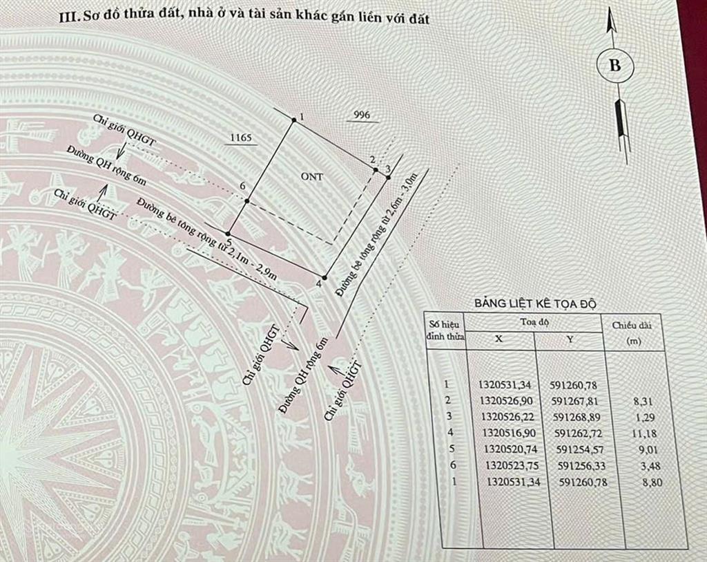 Chưa đến 15 phút đường nhựa ô tô ra đến tp. cam ranh đất odt diện tích 96,2m khu đông dân c
