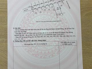 Chính chủ bán 100m full thổ cư xã sơn đông sơn tây.gần đường tỉnh 82 và quốc lộ 21 . ô tô vào đất