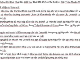 Ngửi mùi thức ăn nhiều chủ nhà thiện trí bán biệt thự 16a4 252 m2 m 14.8 m giá thỏa thuận