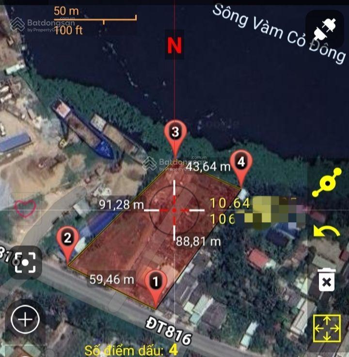 4000 m2 đất tmdv bình đức bến lức. 1 mặt tiền sông vàm cỏ đông. 1 mặt tiền đường 816 xe container.