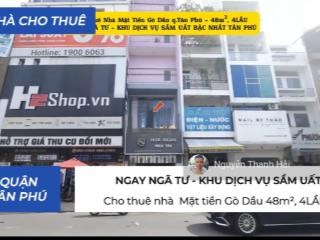 Cho thuê nhà mặt tiền gò dầu 48m², 4lầu  ngay ngã tư  khu dịch vụ sầm uất