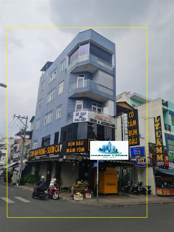 Cho thuê nhà 2 mặt tiền tân hương 90m², 4lầu+st  cạnh ngã tư, chợ