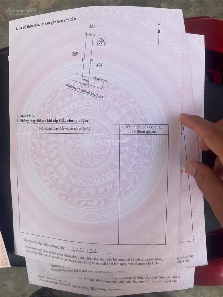 Chính chủ bán 2 lô liền kề đường ấp 30/4 số 28,dt 5x33m có 100tc,ngay trung tâm xã,hỗ trợ bank