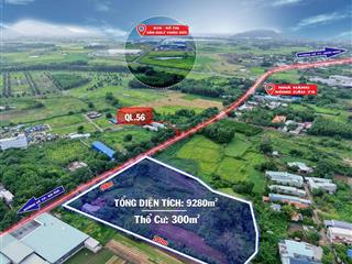 Bán 9.280m²  98m mt ql56 có 300m² tc giá 5 triệu/m² tp bà rịa cách kcn sonadezi 500m