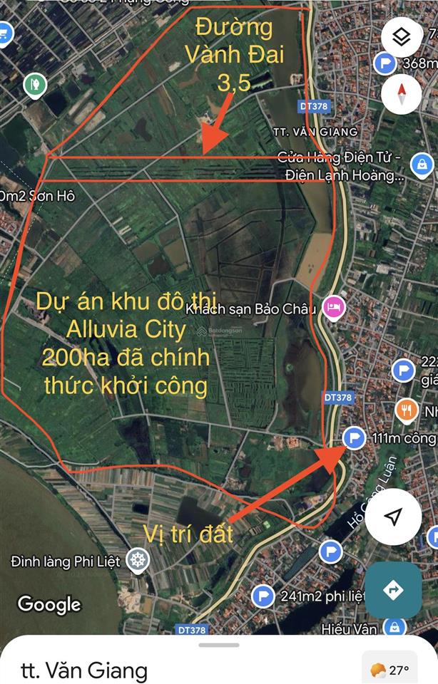 Bán 98m2 đất thị trấn tại văn giang, 15m ra mặt đường đại lộ đông tây 1, sát đô thị sinh thái 200ha