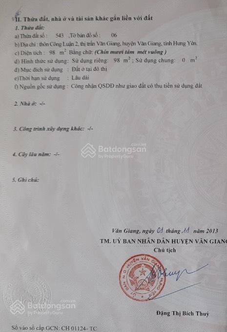 Bán 98m2 đất thị trấn tại văn giang, 15m ra mặt đường đại lộ đông tây 1, sát đô thị sinh thái 200ha