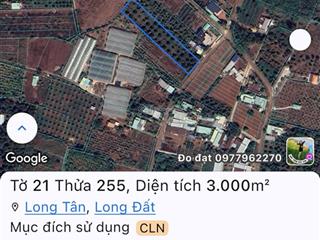 Bán 3 sào (3000m2) tl52 xã long tân giá 9 tỷ, cơ hội đầu tư sinh lời cao