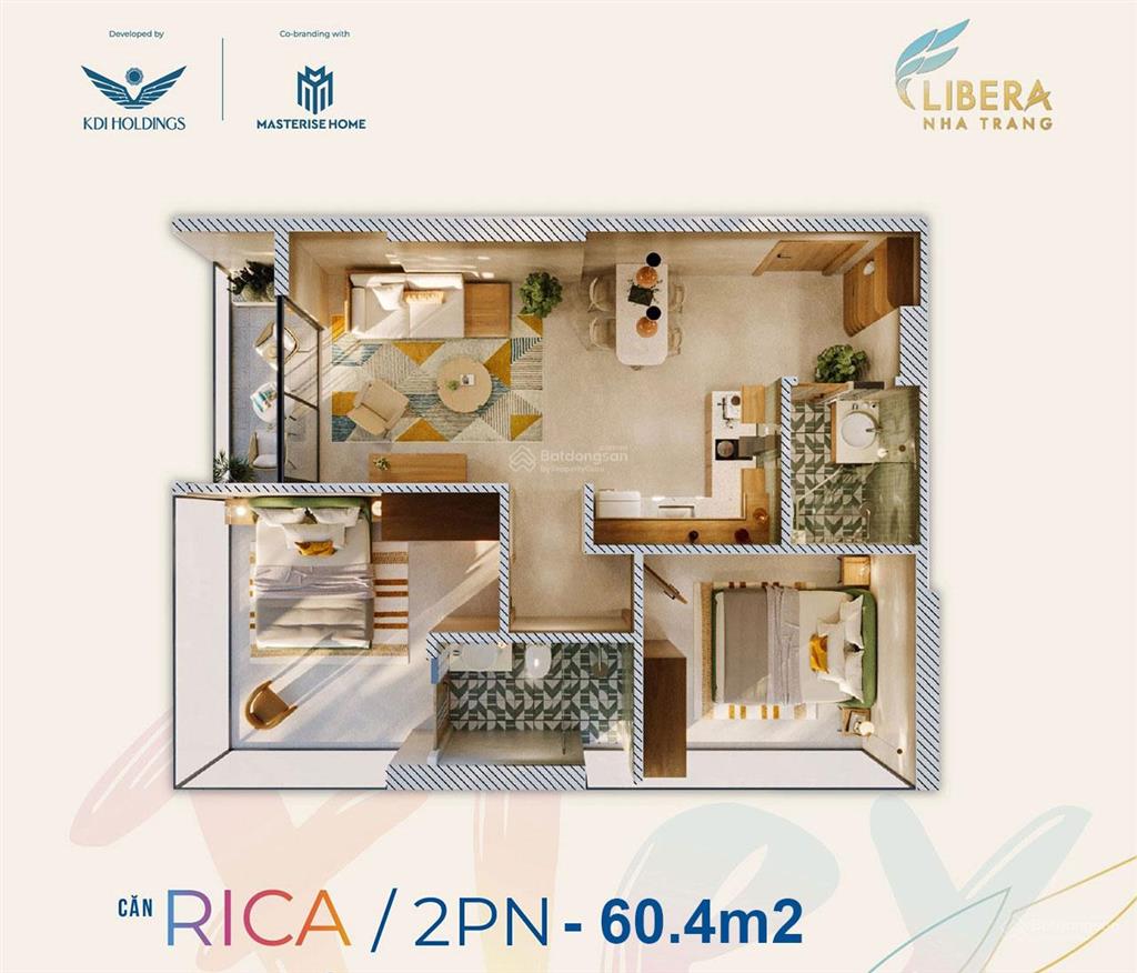 Bán căn hộ 2pn/60m2 tầng cao view trực diện biển tại libera nha trang giá hđ 4.8 tỷ.  0919 733 ***