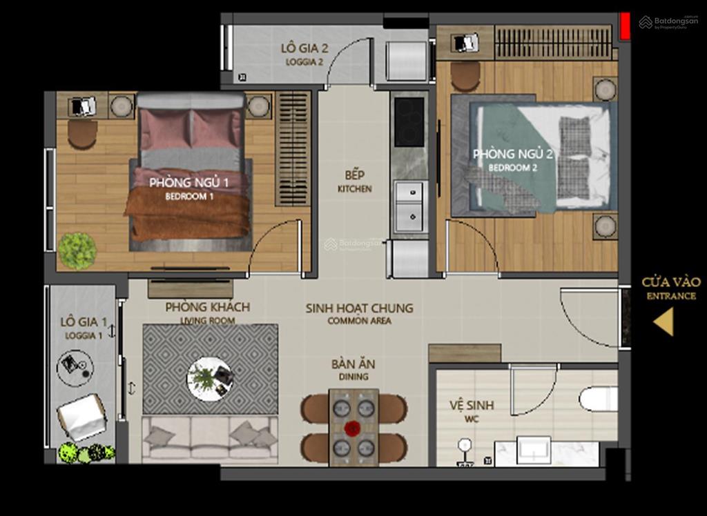 2,250 tỷ sở hữu căn 2pn/58m2 maison grand. thanh toán 50% nhận nhà ở/cho thuê. thanh toán giãn 24th